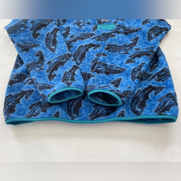 Patagonia Synchilla Snap-T Pullover Women's Size M Leaping Oasis Blue Fish - Picture 13 of 15